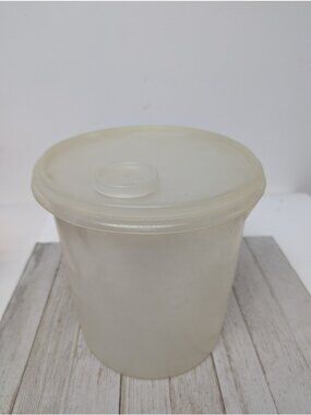 Tupperware Clear Round Storage #254 Pour All Lid #219 Cap-#201 20 Cup / 5 Qts.